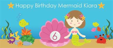 Personalised Banner! Kids Under the Sea Themed Birthday Party Banners. Online Shop Australia