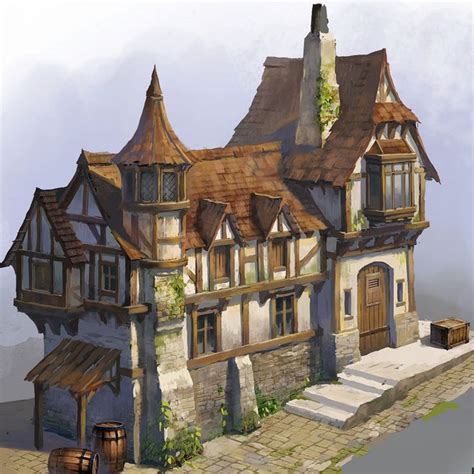 middle ages private house | Medieval houses, Fantasy house, Building ...