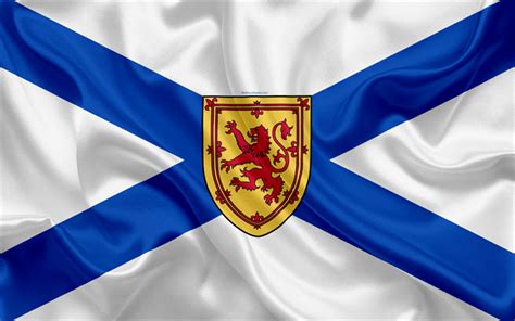 Download wallpapers Flag of Nova Scotia, Canada, 4k, province, Nova Scotia, silk flag, Canadian ...