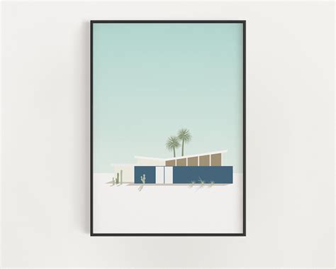 Palm Springs Midcentury Modern House Art Southwestern - Etsy