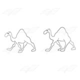 Abeka | Clip Art | Tan Camels—two, walking