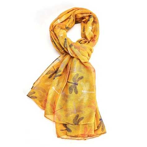 Scarf Chic Dragonflies, Yellow - Batavia Furniture & Gifts