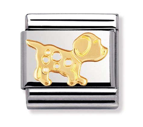 Nomination Stainless Steel and 18ct Gold Dog Charm | John Greed | Gold dog charm, Dog charms ...