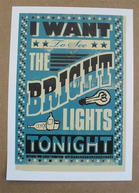 Richard Thompson Song Lyric Original Screenprint - Etsy