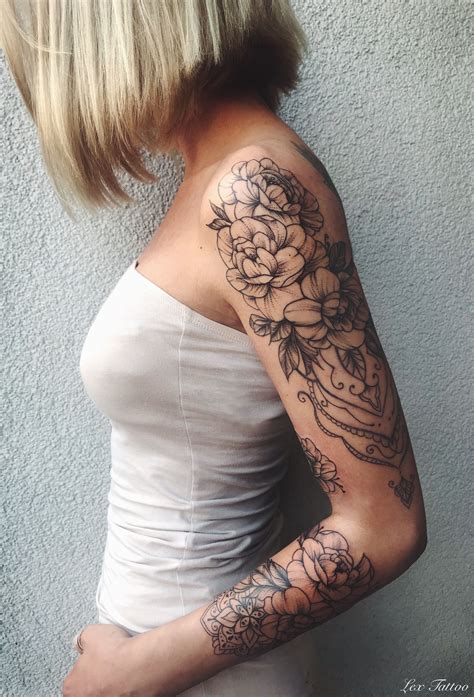 Mandala|rose arm | Floral tattoo sleeve, Sleeve tattoos for women, Best sleeve tattoos