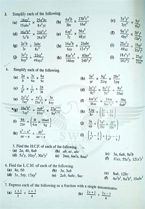 SOLUTION: Algebraic manipulation formulae mathematics practice questions with answer key - Studypool