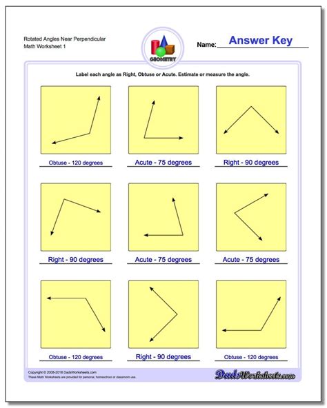 Angles, Right, Obtuse, Acute