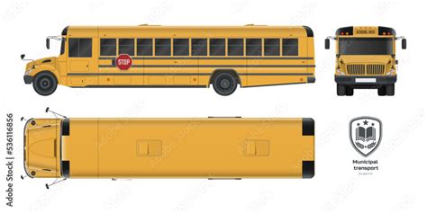 Isolated school bus drawing. 3d blueprint of municipal transport. Top ...