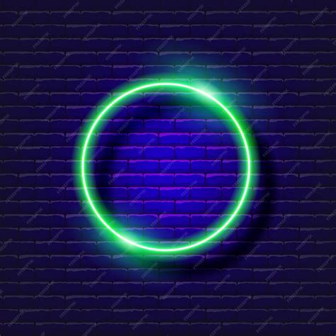 Premium Vector | Circle neon sign glowing geometric figure for design