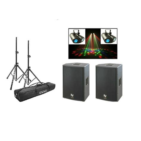 Two Powered Speakers with iPod Connection and Party Lights Rental Package - DJ Peoples