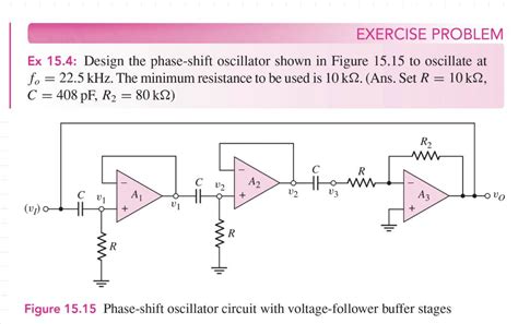 Solved Ex 15.4: Design the phase-shift oscillator shown in | Chegg.com