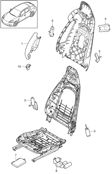 Porsche Panamera (2010 - 2016) - Front seat. electrical components ...