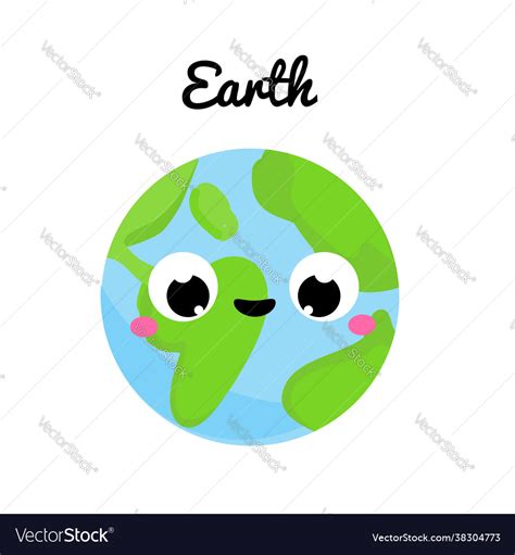 Cute planet cartoon earth space clip art Vector Image