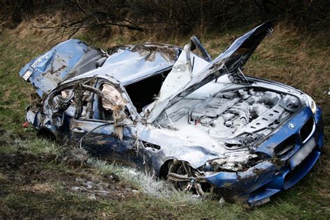 2013 BMW M5 Destroyed After Autobahn Crash