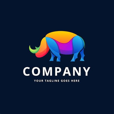 Premium Vector | Rhino colorful logo design