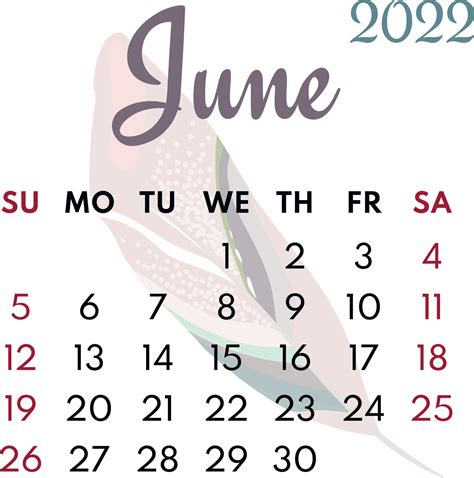 month calendar june 2022 5365657 Vector Art at Vecteezy