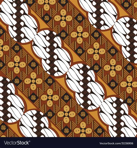 Classic javanese batik pattern with simple golden Vector Image