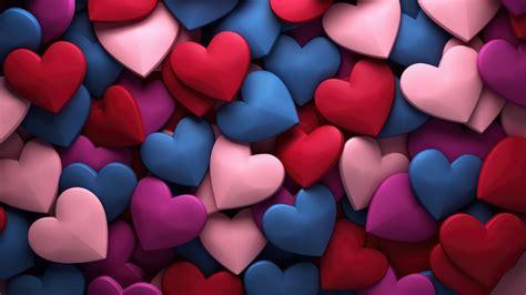 Valentine Wallpaper 4K, Colorful hearts, Love hearts, 5K