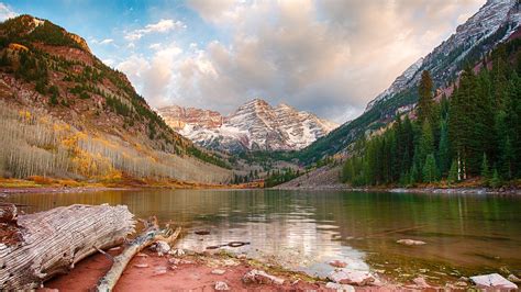 trees, Mountain, Lake, Landscape, Clouds Wallpapers HD / Desktop and ...