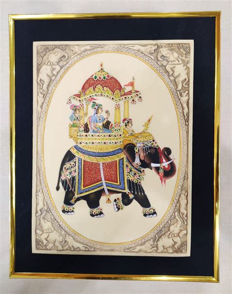 Rajasthani Miniature Painting On Old Royal Court Fee Stamp Paper ...