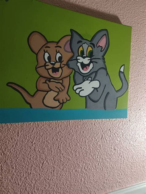 Tom & Jerry Painting, 14x11 Canvas Wall Art,nursery Decor, Wall Decor ...