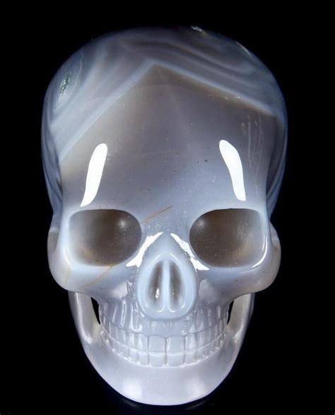 HUGE 5.1" Agate Carved Mitchell-Hedges Crystal Skull Replica, Skull of ...