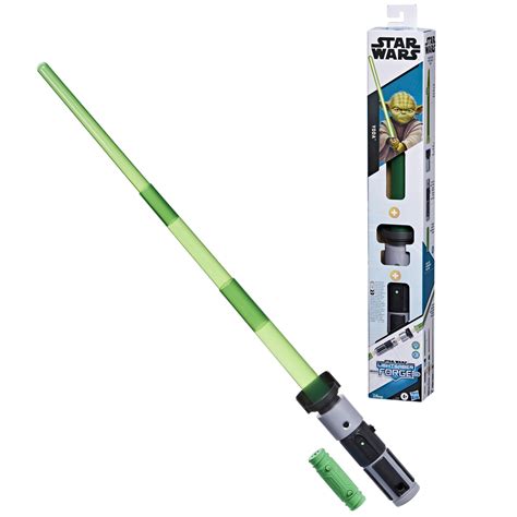 Buy Star Wars Lightsaber Forge Yoda, Green Customizable Electronic Lightsaber, Star Wars Toys ...