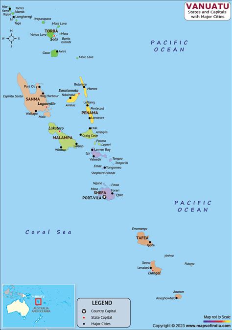 Vanuatu Map | HD Political Map of Vanuatu