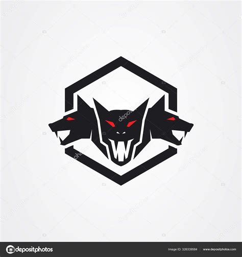 Cerberus heads icon logo vector Stock Vector by ©1arts #326339584