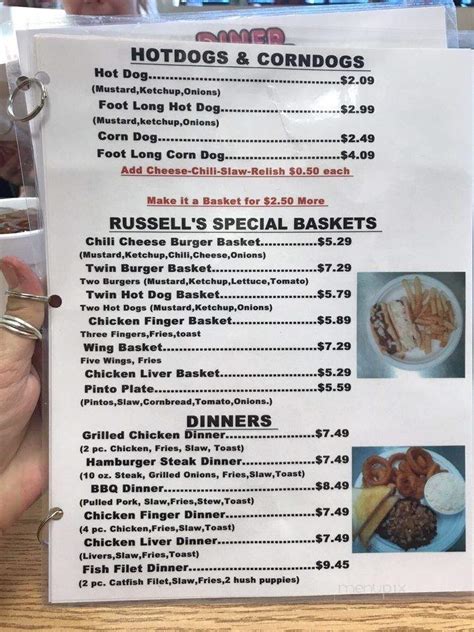 Menu of Russell's in Cedartown, GA 30125