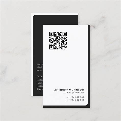 Simple personal professional QR code networking Business Card | Zazzle | Business card design ...