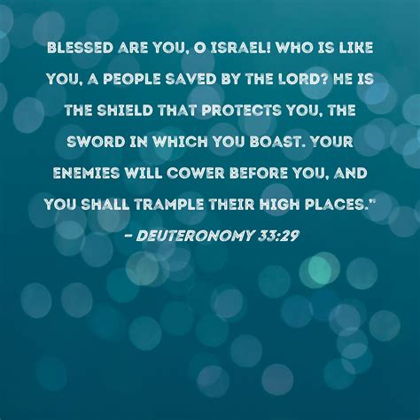 Deuteronomy 33:29 Blessed are you, O Israel! Who is like you, a people ...