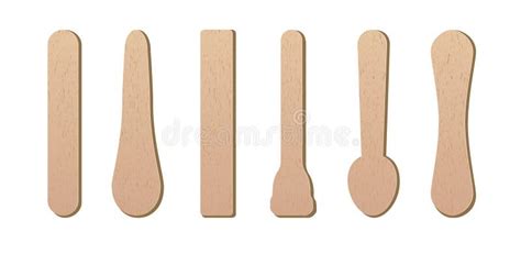 Wooden Stick Vector Set Realistic Style Stock Vector - Illustration of ...