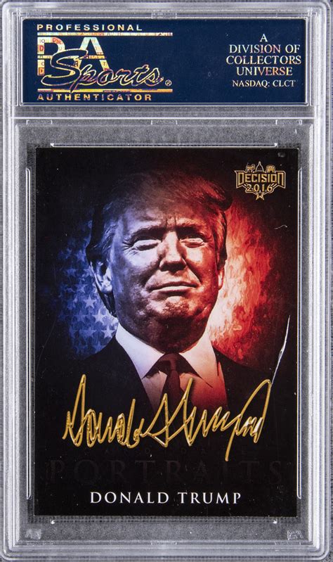 Lot Detail - 2016 Decision Trading Cards #CP7 Donald Trump "Candidate Portraits" Signed Card ...