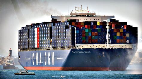 World’s largest container ship in Marseille | Intermodal Container | Ship, Boat, Container