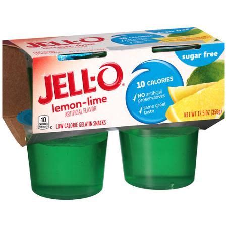 Jell-O Lemon-Lime Sugar Free Jello Cups Gelatin Snack, 4 Ct Cups - Walmart.com | Sugar free ...