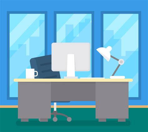 Office Desk 217458 Vector Art at Vecteezy