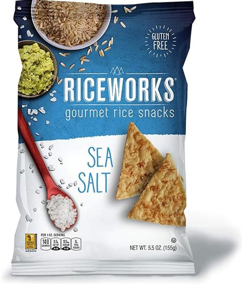 Riceworks, Gluten Free Crackers - Gourmet Rice Crackers - Sea Salt, 156g, Pack of 6: Amazon.co ...