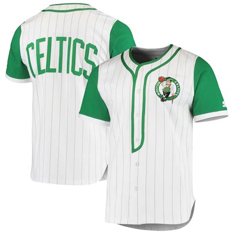 Men's Starter White Boston Celtics Scout Baseball Fashion Jersey