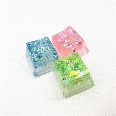 Handmade Transparent Resin Key Caps - Cute Gaming Decor