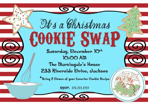 DIY Printable CHRISTMAS Cookie Swap Invitation Cookie Exchange