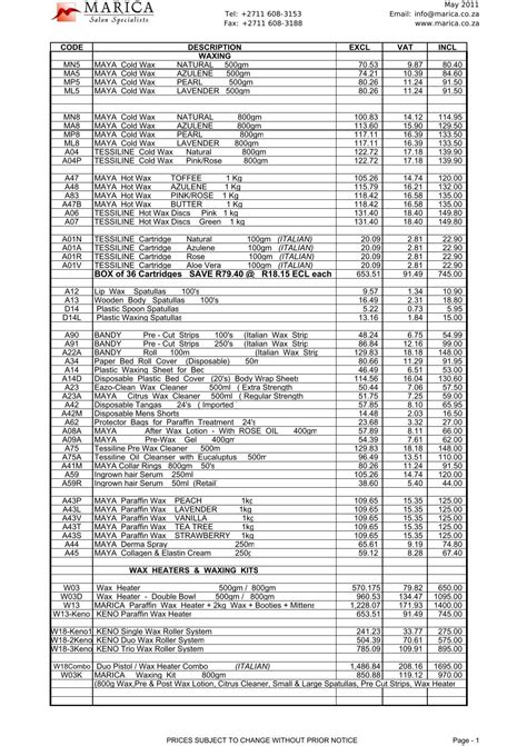 Download Pricelist - Marica Hair and Beauty Salon Supplies