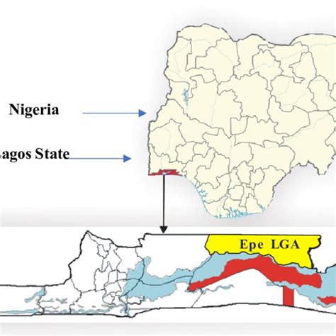 Map of Lagos State Showing the Location of Epe LGA Source: Adapted from ...
