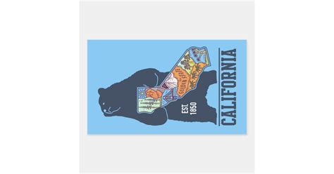 California Bear Golden State Rectangular Sticker | Zazzle