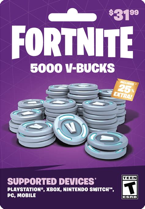 Fortnite 5,000 V-Bucks, $31.99 Physical Card, Gearbox - Walmart.com