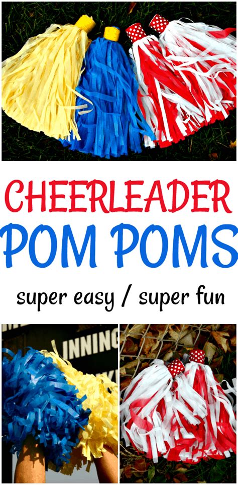 DIY Cheerleader Pom Poms - Super Easy And Fun