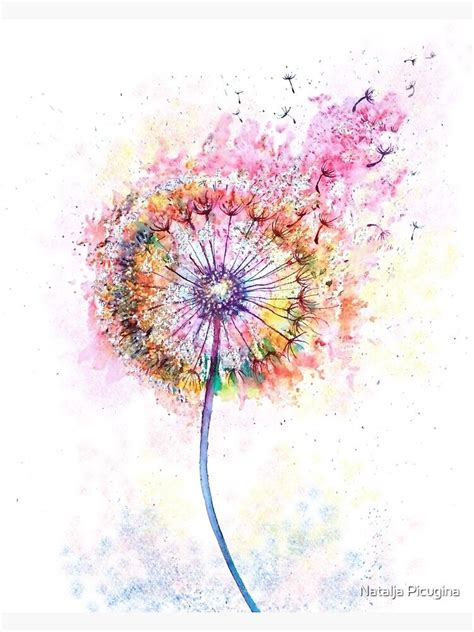 Dandelion abstract flowers Canvas Print by Natalja Picugina | Watercolor flower art, Dandelion ...