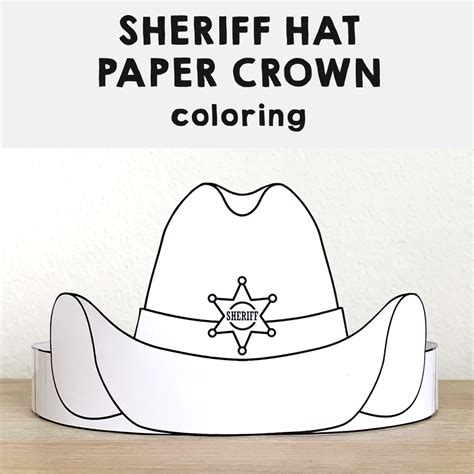 Farmer Straw Hat Gardener Paper Crown Printable Coloring Craft Activity ...