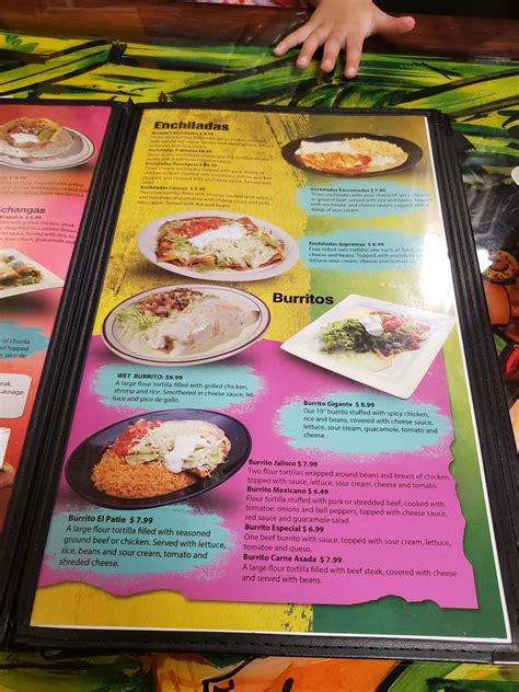 Menu at Los Patios restaurant, Speedway, Crawfordsville Rd