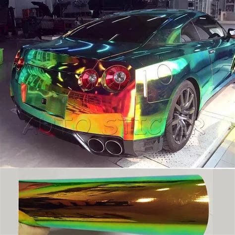 2016 Newest 1.35*20M Glossy Colorful Rainbow Chrome Color Changed Car Wrap Vinyl Film With Air ...